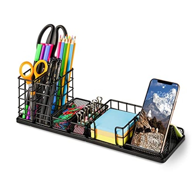 Topwey Pen Holder for Desk, 360 Rotating Pencil Holder, Cup Holder for Desk Office, Desk Organizers and Accessories in Black