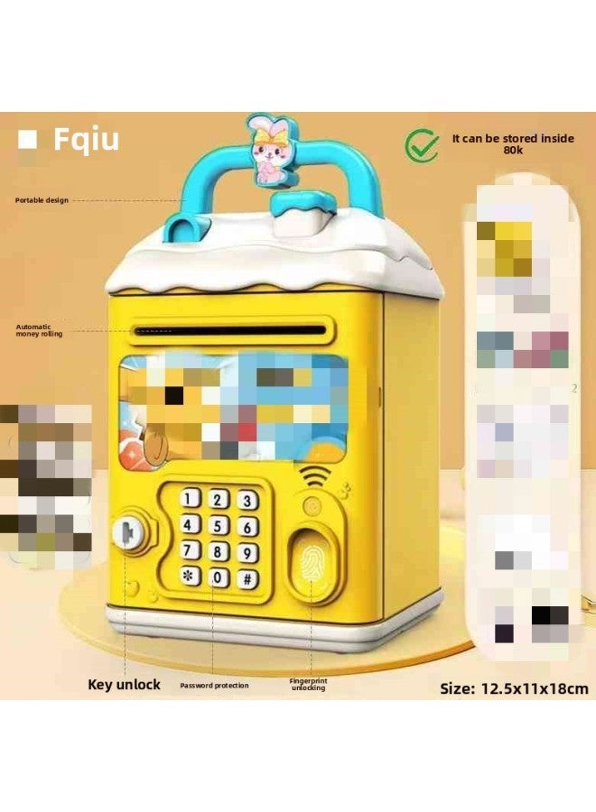Cartoon Explosions Piggy Bank Manual Opening Creative Children's Piggy Bank Fingerprint Digital Password Key Unlock Multi-function-Color:797/pickup Battery Version {multi-function Manual Door} Free Gift Package - Image 1