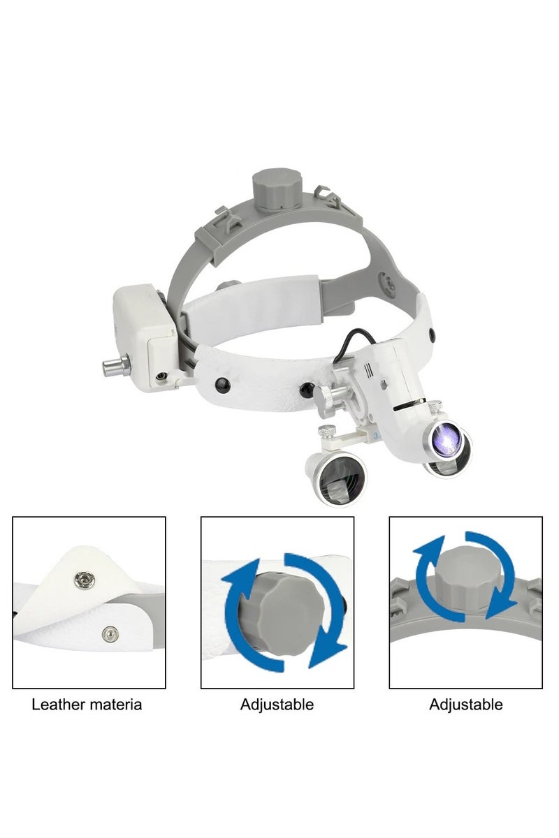 عدسة مكبرة للأسنان 2.5x 3.5x مصباح أمامي جراحي 5 واط مصباح أمامي لاسلكي مكبر للأسنان مصباح أمامي جراحي أبيض - نطاق 2.5x - Image 3