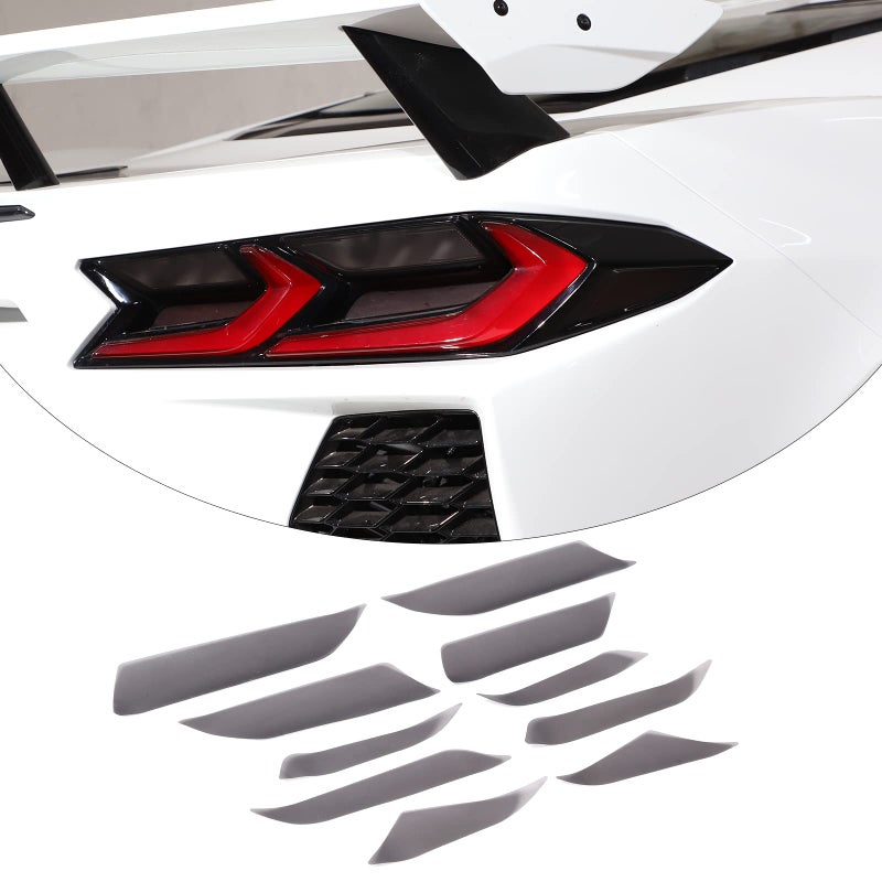 Daeiclru Taillight Frame Trim Decals Compatible with Chevrolet Corvette C8 20202023 Rear Headlight Fram Tint Film Car Tail Light Sticker Accessories 10PCS