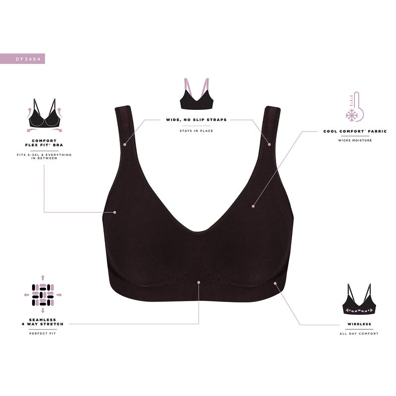Bali womens Comfort Revolution Comfortflex Fit Wireless Df3484 Bra, Light Buff Aztec, Large US - Image 5