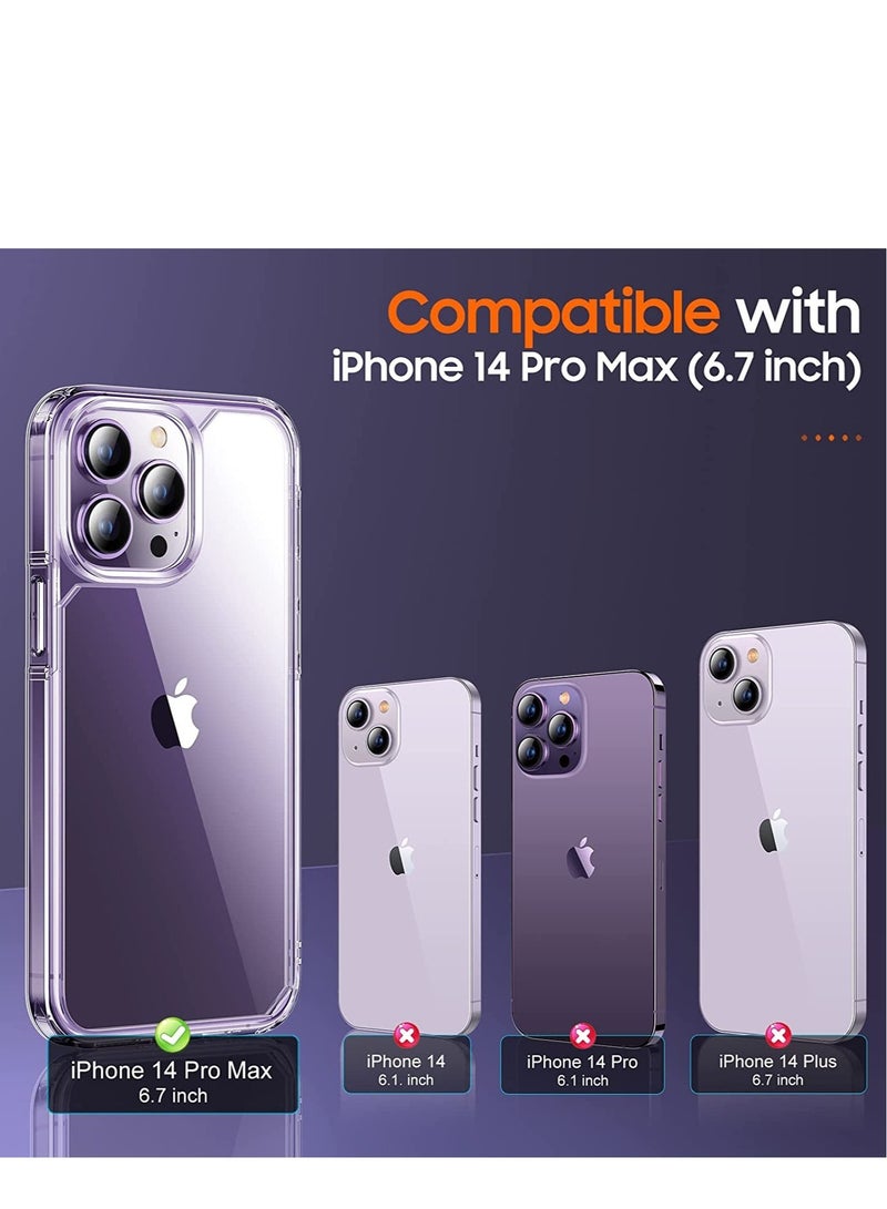 ELTRAZONE [5 in 1] uniqueMe Designed for iPhone 14 Pro Max Case with 2 Pack Tempered Glass Screen Protector 2pcs Camera Lens Protector  [Military Grade Protection] Shockproof Slim Thin  Anti-Scratch Kit-Clear - Image 5