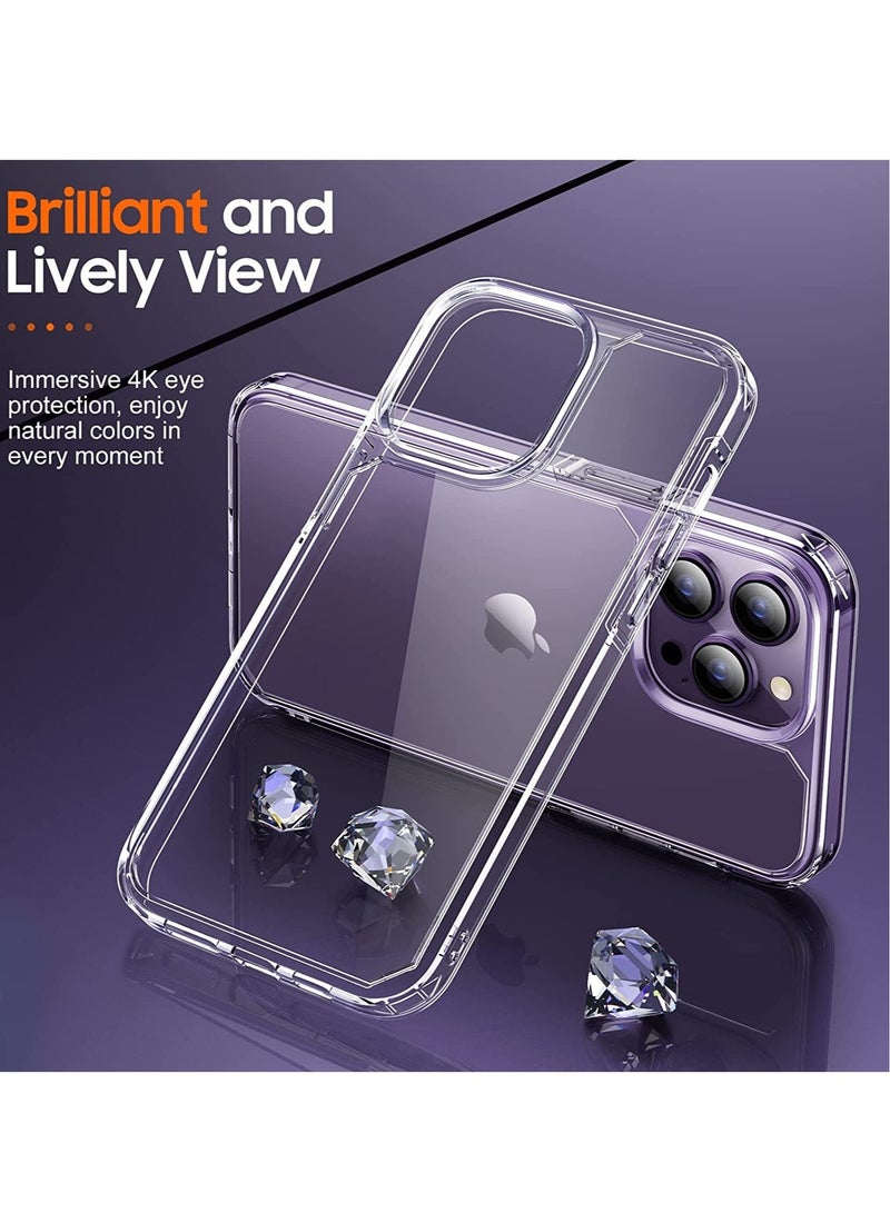 ELTRAZONE [5 in 1] uniqueMe Designed for iPhone 14 Pro Max Case with 2 Pack Tempered Glass Screen Protector 2pcs Camera Lens Protector  [Military Grade Protection] Shockproof Slim Thin  Anti-Scratch Kit-Clear - Image 4