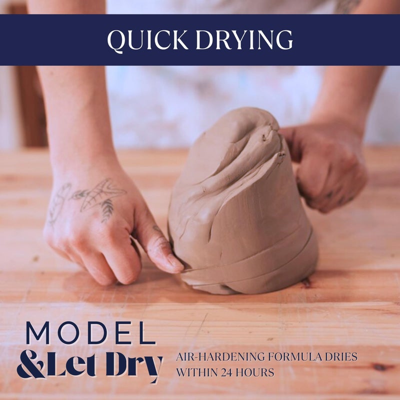 Nara طين جاف بالهواء (صلب وقوي) 500 جرام للفنون والحرف، مشاريع DIY، لا حاجة للفرن أو الفرن، جفاف سريع، مثالي للنمذجة، الطلاء، والنحت (أبيض) - Image 2