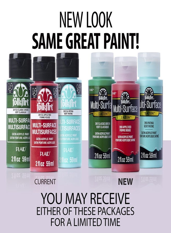 FolkArt Multi Surface Acrylic Paint Set Pastel Colors, Count, 2 Fl Oz (Pack of 16) - Image 2
