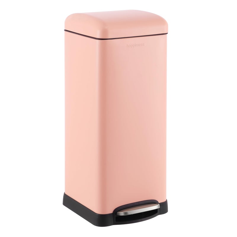 happimess HPM1007J Betty Retro 8Gallon StepOpen Trash Can Fingerprint Resistant Modern Minimalistic for Home Kitchen Laundry Room Office Bedroom Bathroom Flamingo Pink
