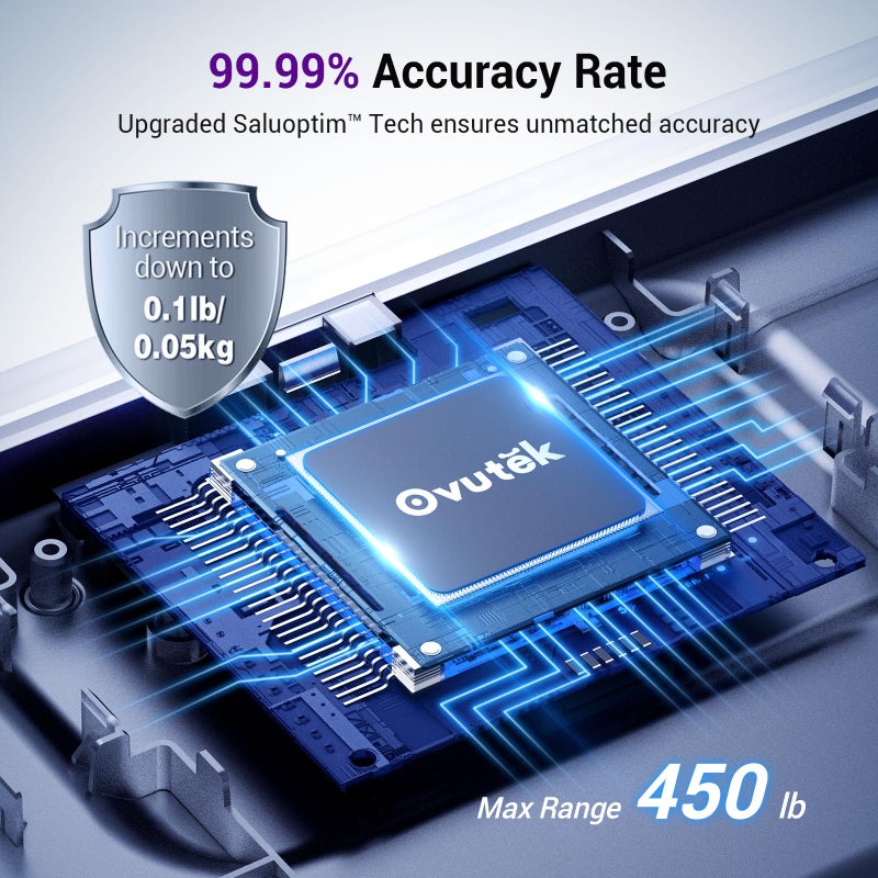 Ovutek Bathroom Scales Digital Weight, Topnotch Quality 450lb Weight Scale, Most Accurate to 0.05lb, Automatic Weighing Scale for Body Weight, Baby, Pet, Larger LED, Sturdy and Durable Base Machine - Image 2