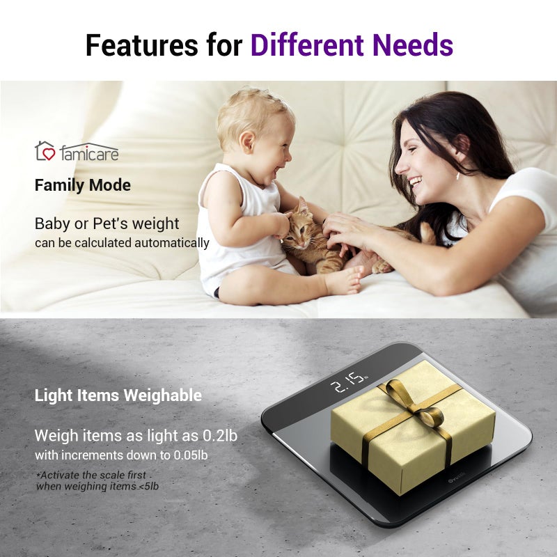 Ovutek Bathroom Scales Digital Weight, Topnotch Quality 450lb Weight Scale, Most Accurate to 0.05lb, Automatic Weighing Scale for Body Weight, Baby, Pet, Larger LED, Sturdy and Durable Base Machine - Image 5