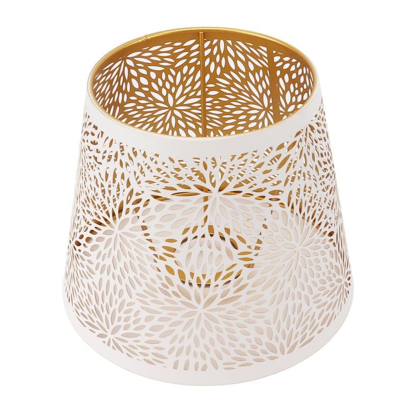 Lamp Shade E27 E26 White Carved Flower Pattern Iron Modern Design Easy Installation Bulb Shade for Home Living Room - Image 1