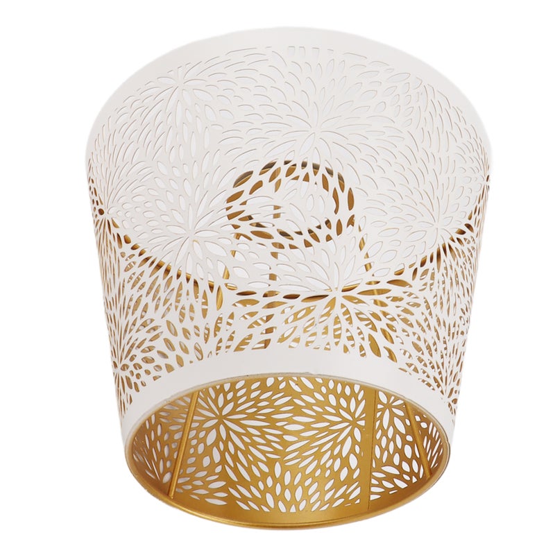 Lamp Shade E27 E26 White Carved Flower Pattern Iron Modern Design Easy Installation Bulb Shade for Home Living Room - Image 2