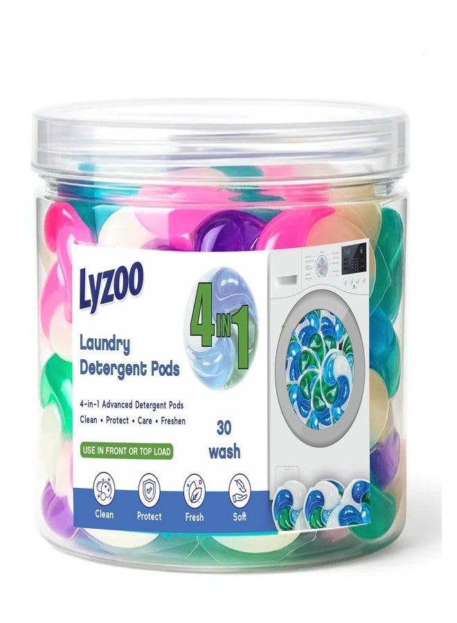Lyzoo كبسولات منظف الغسيل ليزو 4 في 1، تنظيف ذكي متطور، 30 غسلة، تحميل أمامي أو علوي - Image 1