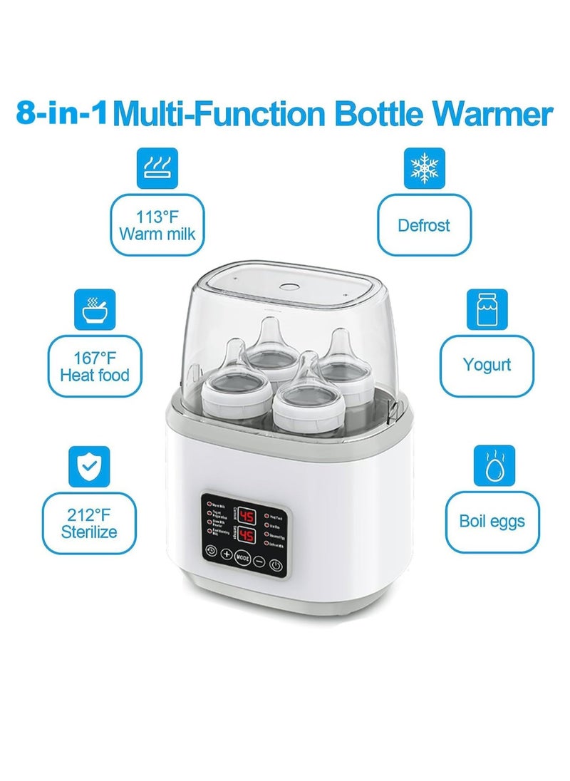 Rightsure Baby Bottle Warmer, 8 in 1 Fast Bottle Warmer for Breastmilk, Food Heater&Thaw with Timer, Formula Milk Warmer with LCD Display, Accurate Temperature Control, Bottle Warmer for Baby Milk  - Image 3