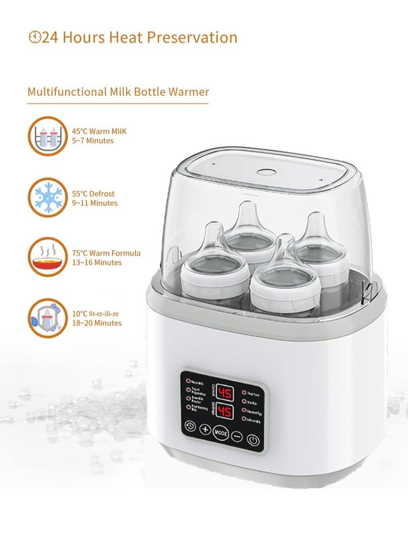 Rightsure Baby Bottle Warmer, 8 in 1 Fast Bottle Warmer for Breastmilk, Food Heater&Thaw with Timer, Formula Milk Warmer with LCD Display, Accurate Temperature Control, Bottle Warmer for Baby Milk  - Image 4