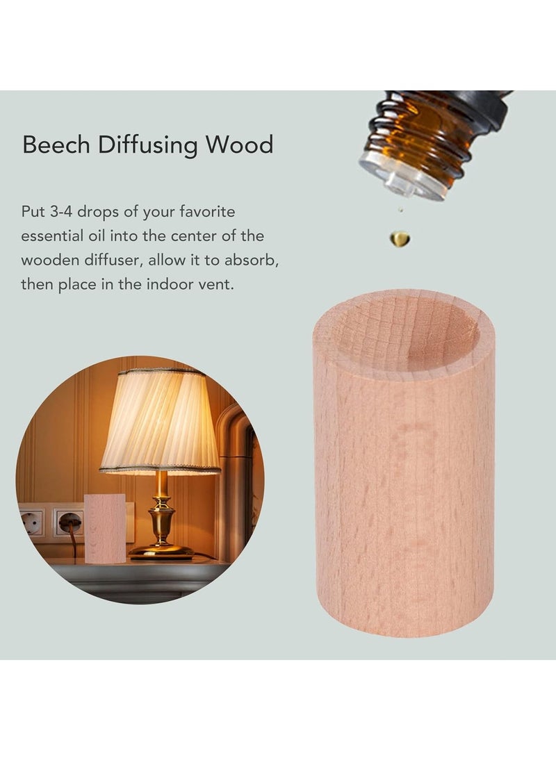 4 قطع من موزع الزيوت العطرية الخشبي على شكل أسطواني خشبي، رائحة منعشة تساعد على النوم للاستخدام الداخلي - Image 2