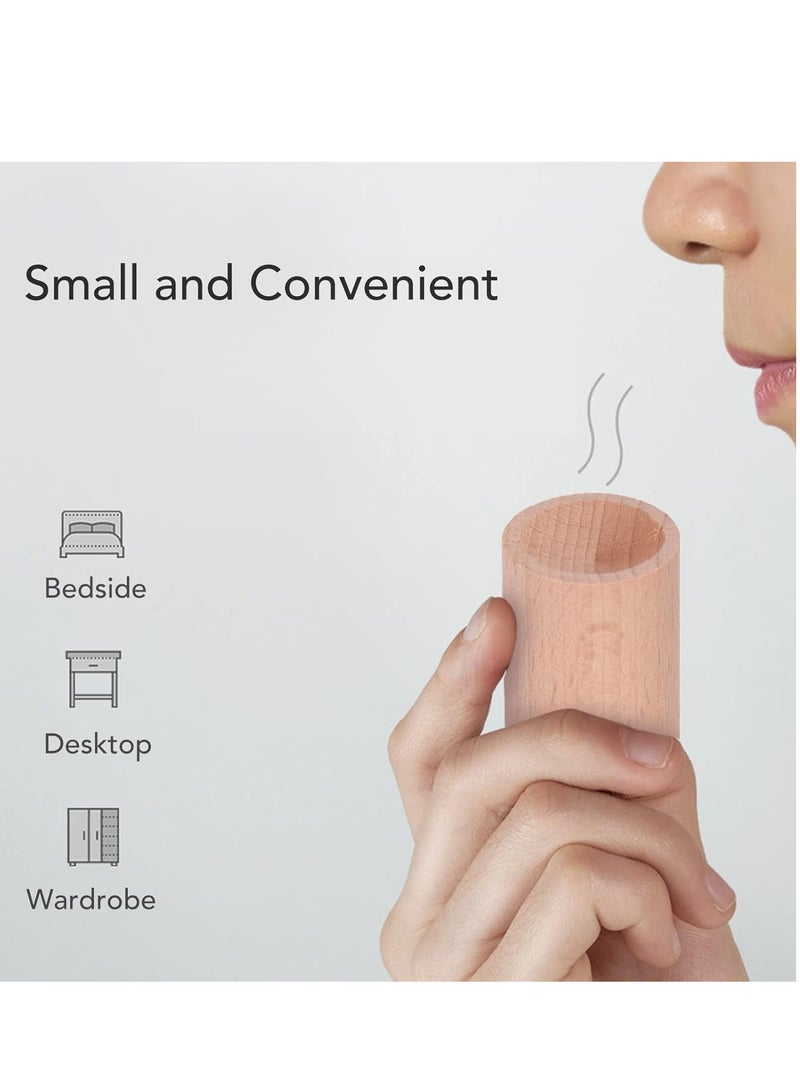 4 قطع من موزع الزيوت العطرية الخشبي على شكل أسطواني خشبي، رائحة منعشة تساعد على النوم للاستخدام الداخلي - Image 4