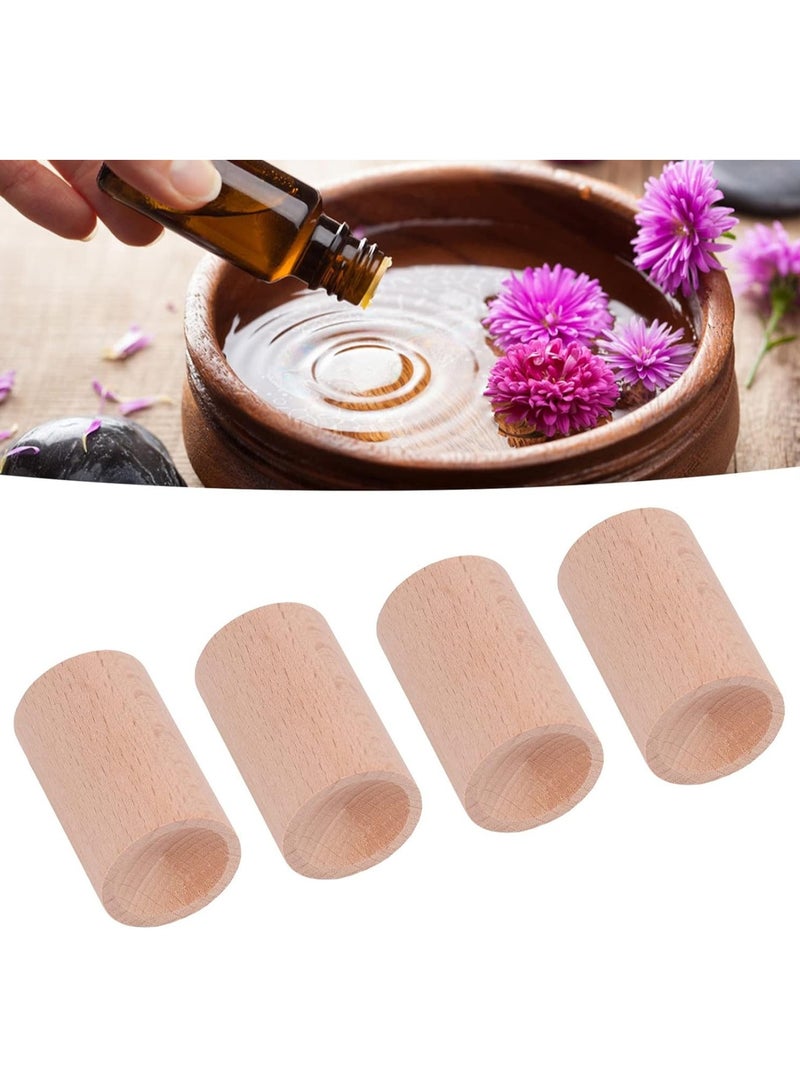 4 قطع من موزع الزيوت العطرية الخشبي على شكل أسطواني خشبي، رائحة منعشة تساعد على النوم للاستخدام الداخلي - Image 5