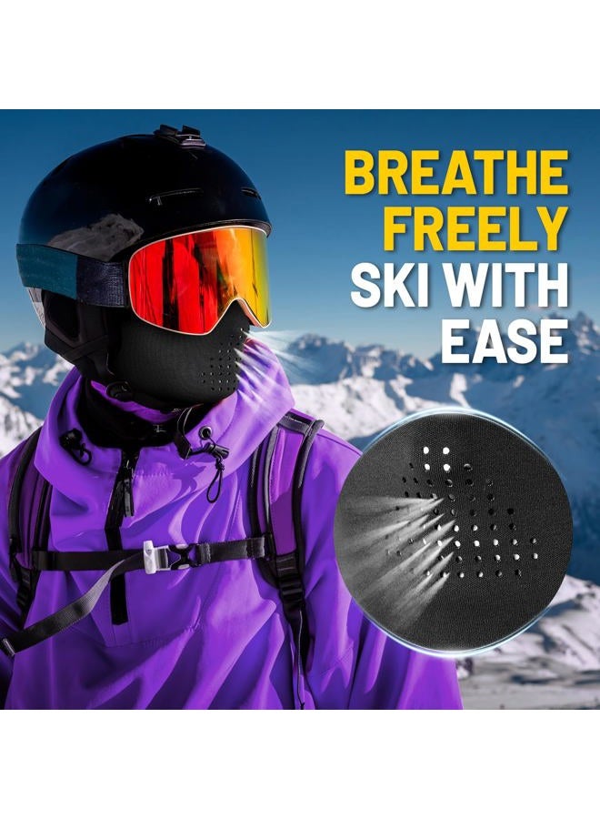 GXCROR Winter Balaclava Ski Mask, Windproof and Warm, Full Face Mask for Skiing, Motorcycling, Fishing, Running and Outdoor Activities, black, One Size - Image 2