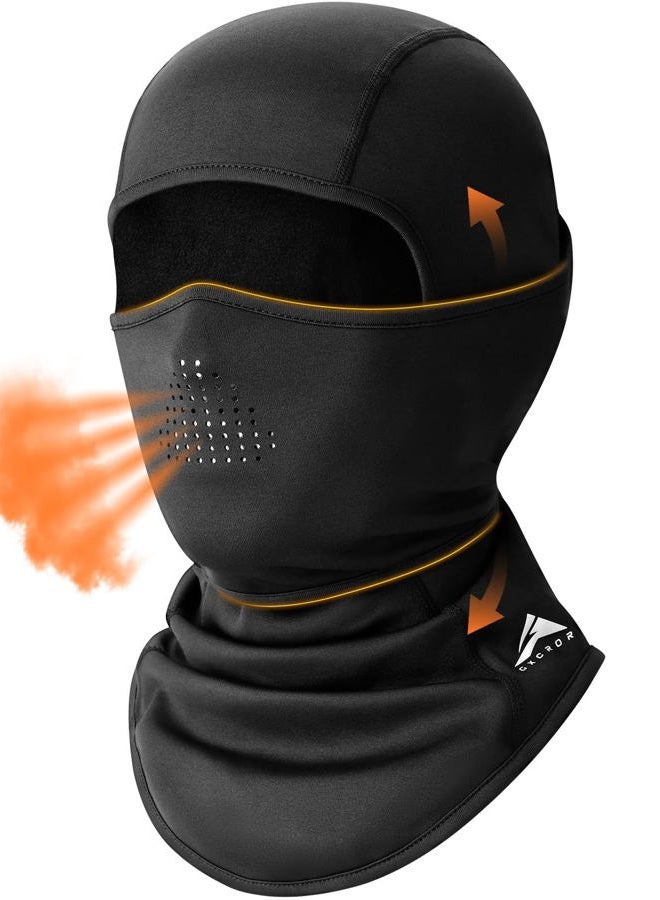 GXCROR Winter Balaclava Ski Mask, Windproof and Warm, Full Face Mask for Skiing, Motorcycling, Fishing, Running and Outdoor Activities, black, One Size - Image 1
