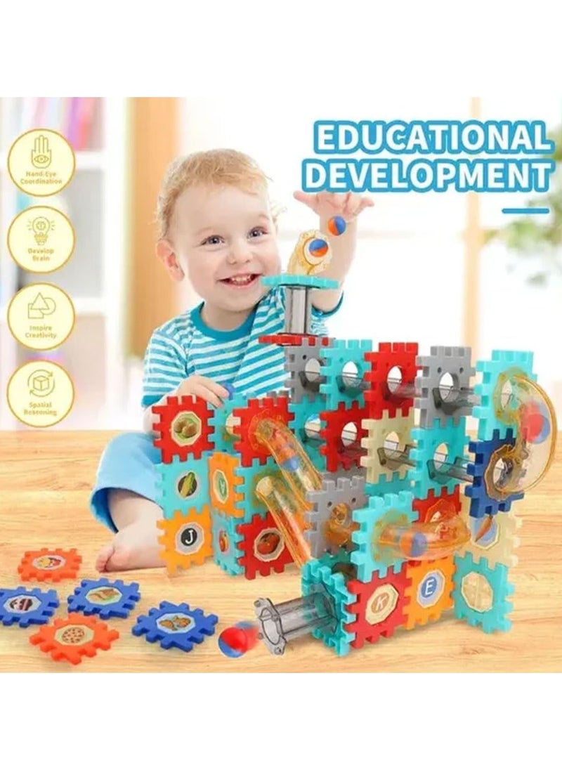226-Piece DIY Pipeline Rolling Ball Building Block Set, Imaginative Construction and STEM Learning Toy for Kids