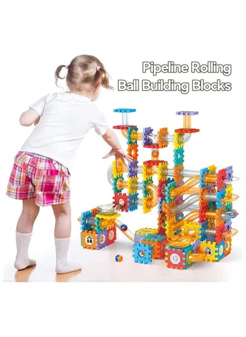 226-Piece DIY Pipeline Rolling Ball Building Block Set, Imaginative Construction and STEM Learning Toy for Kids