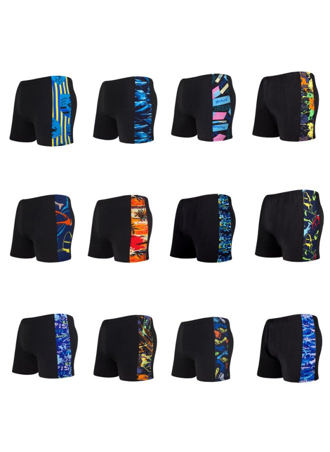 2024 Men's Hot Spring Swimming Trunks Quick-drying Flat Angle Plus Fat Plus Swimming Trunks Men's Swimming Trunks Special Wholesale-Color:605-3-