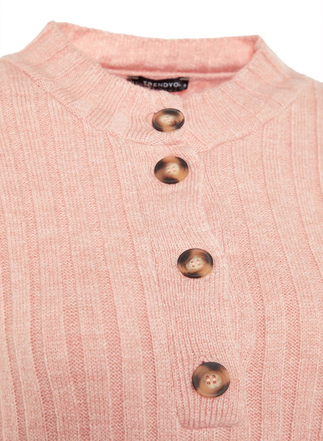 trendyol Powder Collar Buttoned Ribbed Knitwear Sweater TCTAW23AK00035 - Image 5