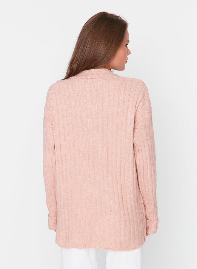 trendyol Powder Collar Buttoned Ribbed Knitwear Sweater TCTAW23AK00035 - Image 4