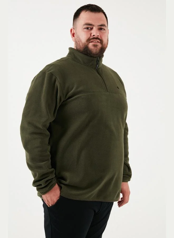 Buratti  Buratti Regular Fit Anti-Pilling Plus Size Stand Collar Winter Raised Polar Fleece Men's POLAR 5906001B for Men | Best Price UAE