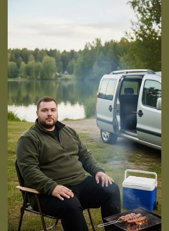 Buratti  Buratti Regular Fit Anti-Pilling Plus Size Stand Collar Winter Raised Polar Fleece Men's POLAR 5906001B for Men | Best Price UAE