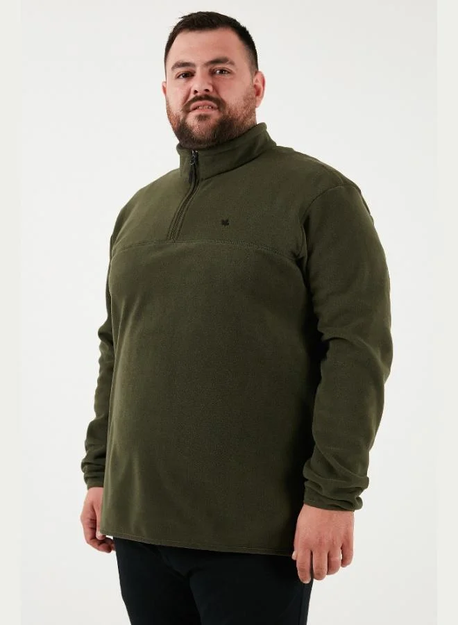 Buratti Regular Fit Anti-Pilling Plus Size Stand Collar Winter Raised Polar Fleece Men's POLAR 5906001B