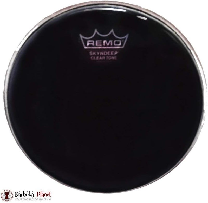 DX-Series Skyndeep Clear Tone Doumbek Darbuka Drumhead - Black Smoke Graphic, 8.75"