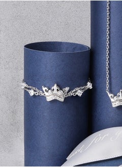 AWNL Women's Sterling Silver Bracelet of Crown Charm  - Image 2