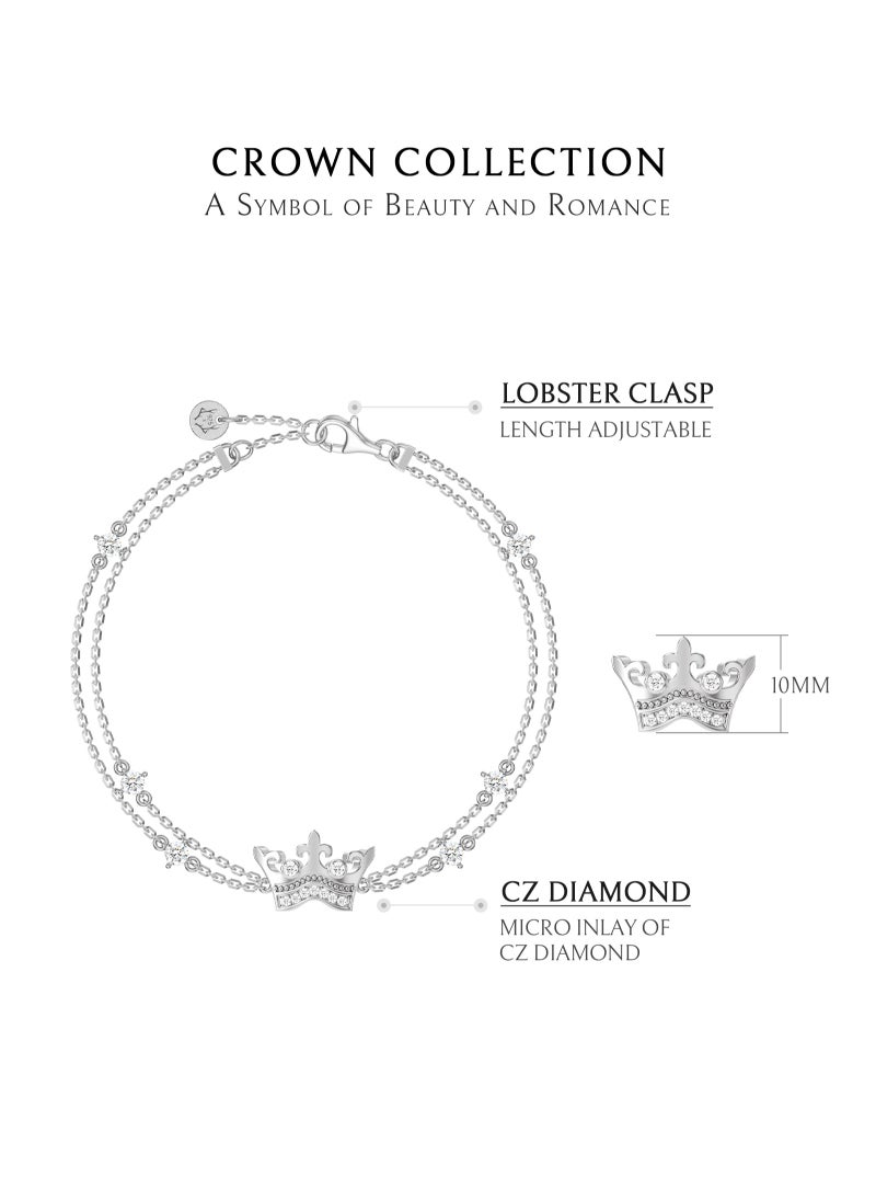 Women's Sterling Silver Bracelet of Crown Charm - pzsku/Z38E30DE29BA3F681A64FZ/45/_/1711097484/5b59c2b8-8edb-4279-b675-628b4b5323d8