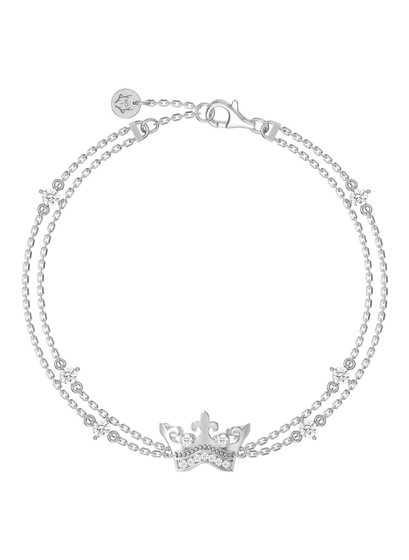 Women's Sterling Silver Bracelet of Crown Charm - pzsku/Z38E30DE29BA3F681A64FZ/45/_/1711097486/02a183c5-1b21-469b-a30c-b1ae8bfa0e19