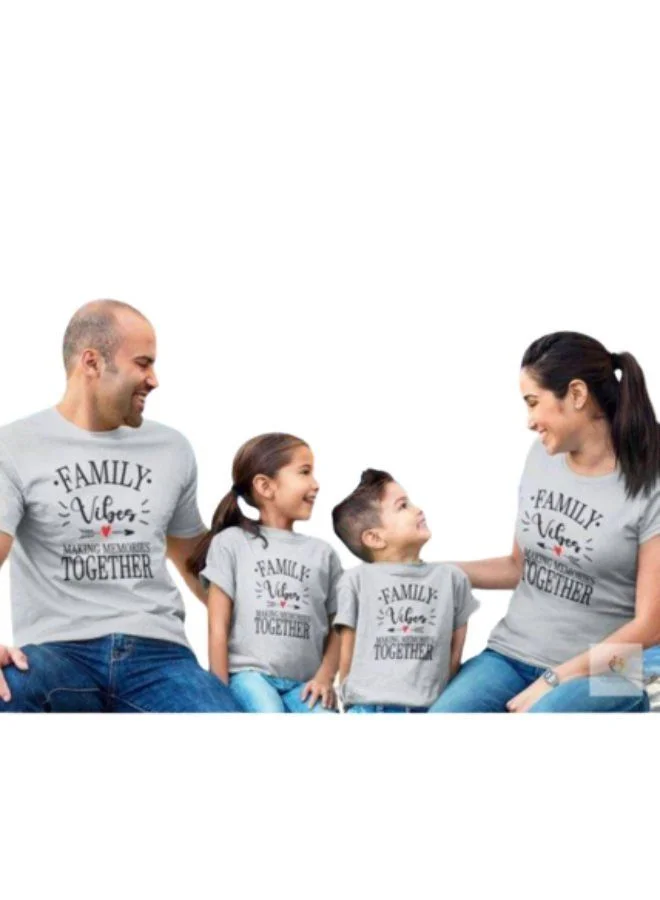 ماتشينج فاميلي اوتفيتس Family Matching Vibe T-Shirts - Grey