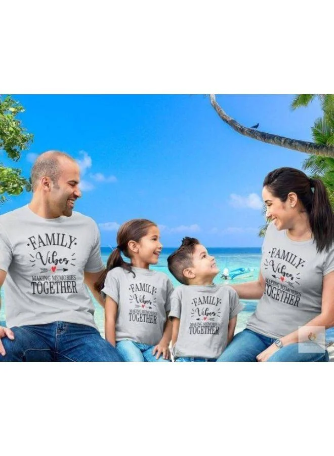 ماتشينج فاميلي اوتفيتس Family Matching Vibe T-Shirts - Grey