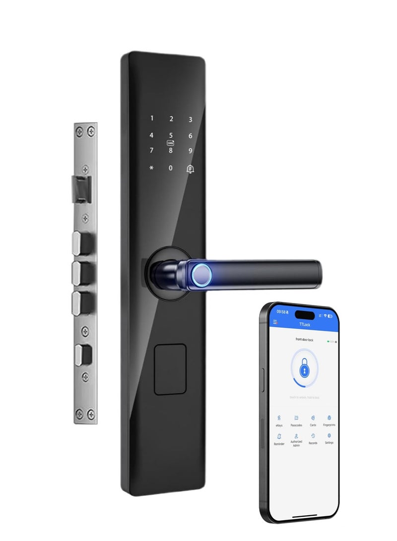 Nomeregan Smart Door Lock,Bluetooth and WiFi 2 in 1 Smart Lock, Fingerprint Door Lock, Keyless Entry Door Lock, APP Remote Control, Biometric for Home Bedroom Apartment - Image 1