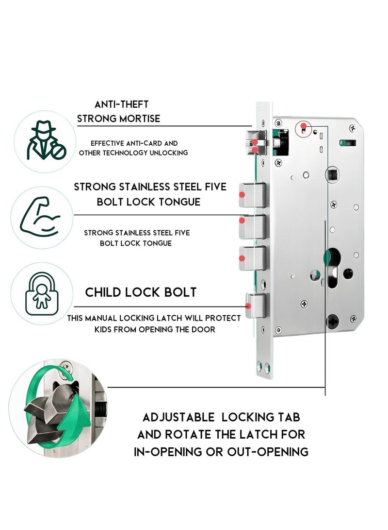 Nomeregan Smart Door Lock,Bluetooth and WiFi 2 in 1 Smart Lock, Fingerprint Door Lock, Keyless Entry Door Lock, APP Remote Control, Biometric for Home Bedroom Apartment - Image 5