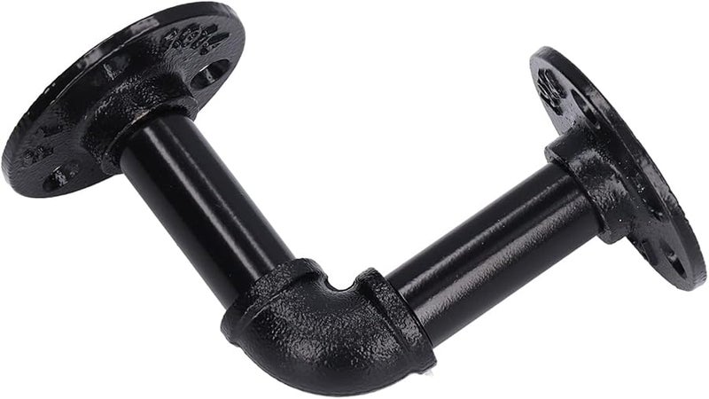 Iron Black Pipe Shelf Brackets Industrial Wall Mounted Floating Shelf Support Frame Set - Image 4