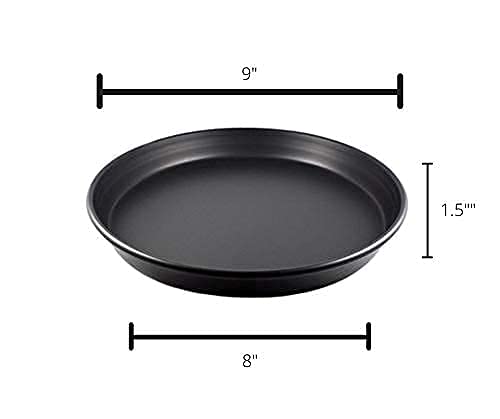 bizwiz bizwiz REYSUN Carbon Steel Pan Non Stick Round Plate Cake Pizza Tray Baking Mould (27 CM Black) - Image 2