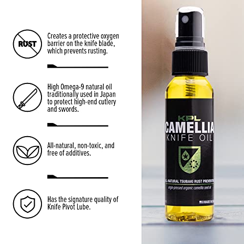 Knife Pivot Lube – Camellia Knife Oil for Blades – Tsubaki, Honing Oil for Cleaning and Blade Care – 60ml Spray Bottle - Image 2