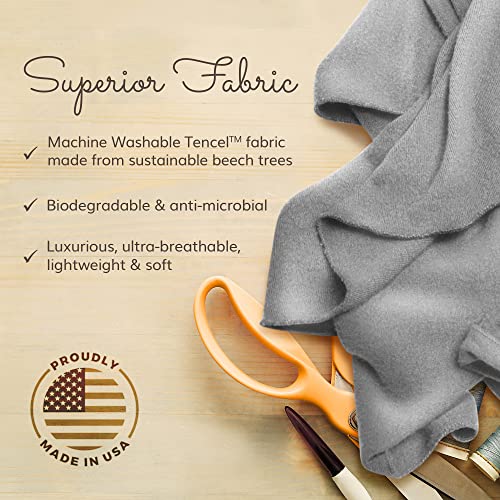 Happyluxe Travel Shawl Wraps for Women - Eco-Cashmere Wrap 68x35in. Grey Pashmina Scarf, Airplane Blanket. Made In USA - Image 3