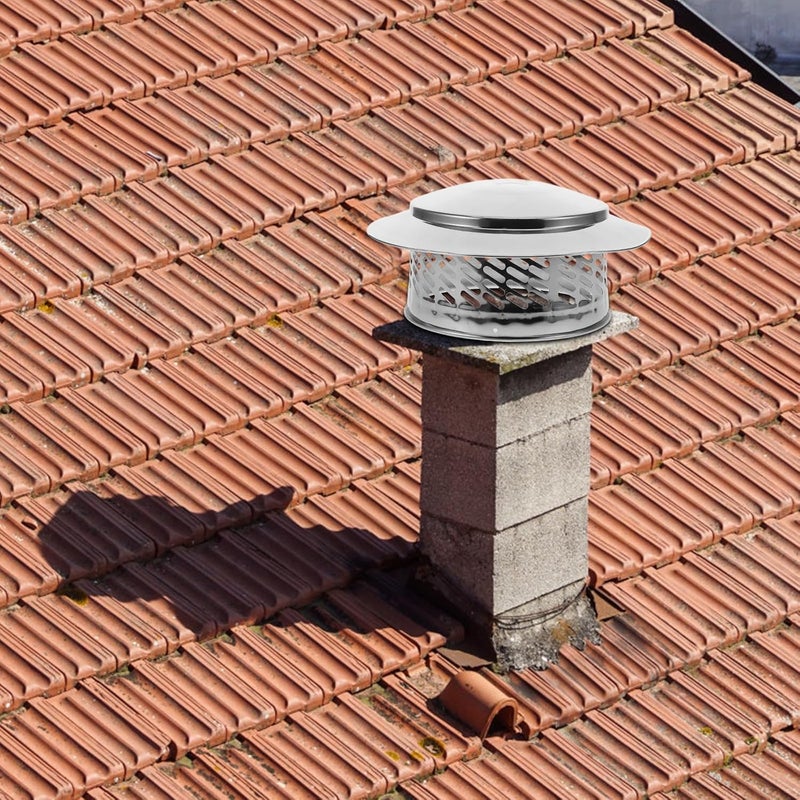 Stainless Steel Chimney Cap 200mm Rain Cover with Umbrella Top for Fireplace Stove Vent Pipe Outdoor Protection - Image 4