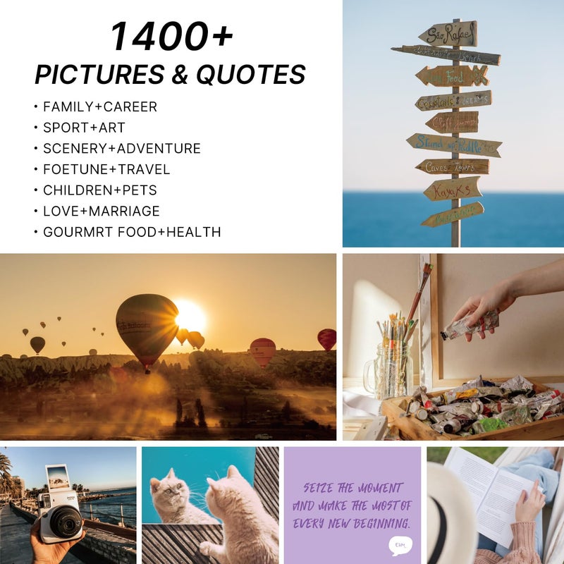 emmoolife Vision Board Book, 1400+ Inspirational Pictures Quotes & Stickers, Vision Board Kit for Women, Magazine Pictures for Vision Board, Realize Dreams and Create Life Goals, Collage Book for Manifestation - Image 2