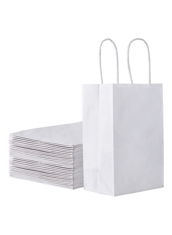 8 Pieces Kraft Paper Bag White with Twisted Handle 33X26X12 cm - Image 2