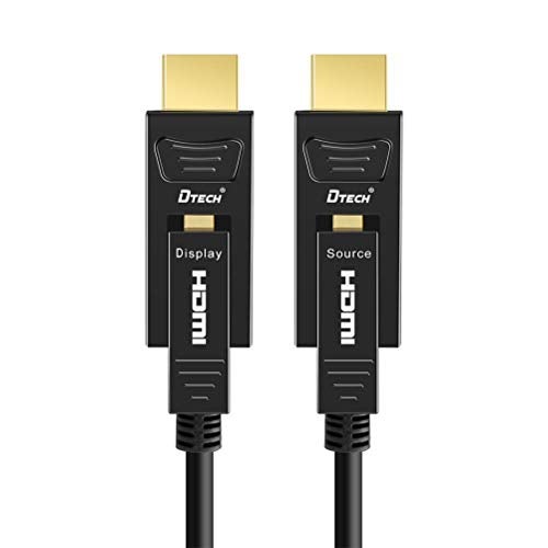 DTech Fiber Optic HDMI Cable 50 Feet 4K 60Hz 444 Chroma Subsampling 18Gbps High Speed Ultra HD with Dual Connector Micro HDMI and Standard HDMI Cord Compatible with TV Projector Computer Monitor - Image 5
