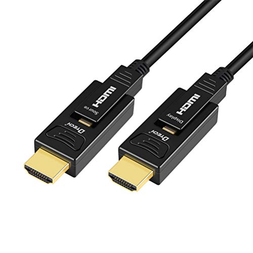DTech Fiber Optic HDMI Cable 50 Feet 4K 60Hz 444 Chroma Subsampling 18Gbps High Speed Ultra HD with Dual Connector Micro HDMI and Standard HDMI Cord Compatible with TV Projector Computer Monitor - Image 4
