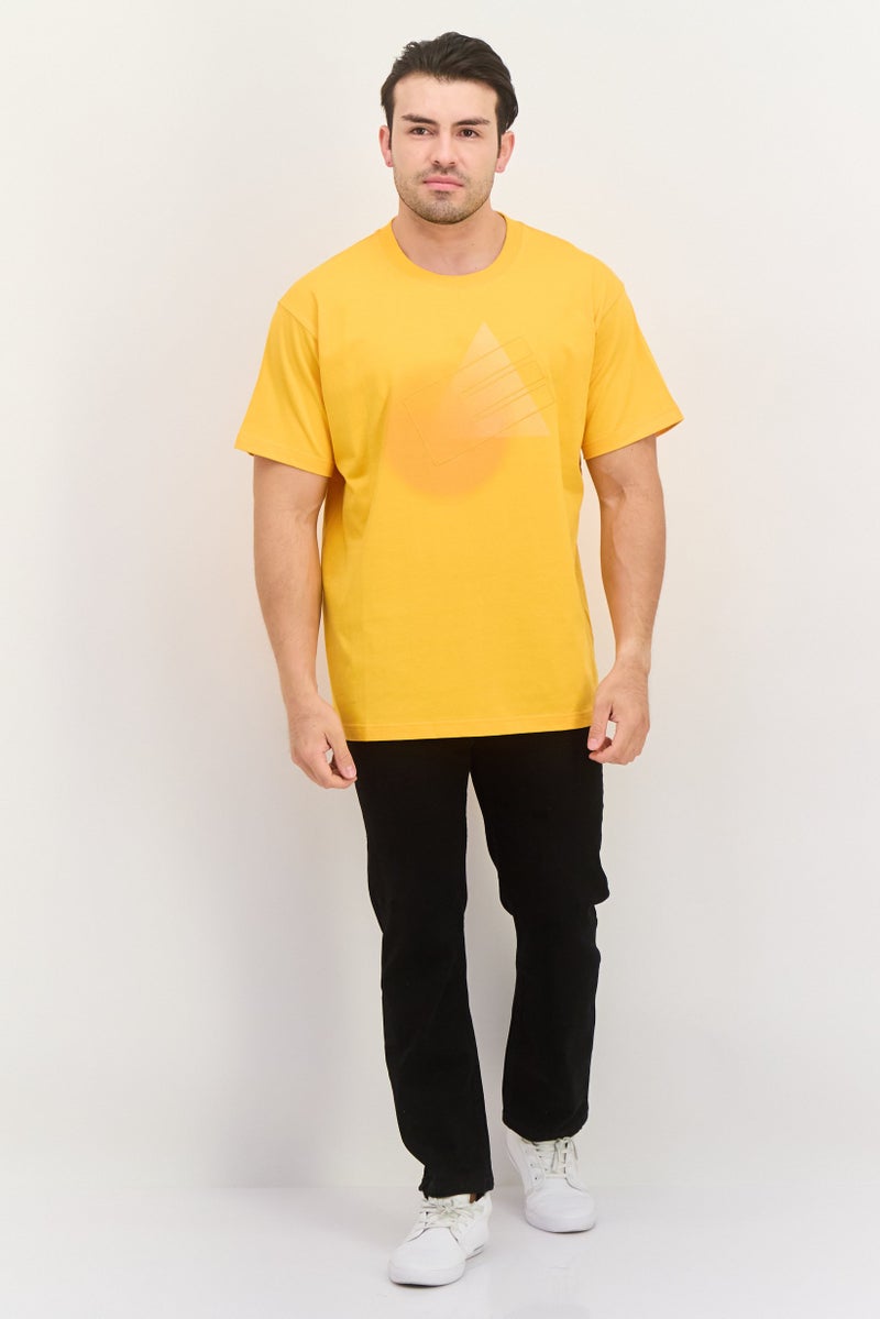 ESPRIT Men Crew Neck Short Sleeves Embroidered T-Shirt, Orange - Image 4