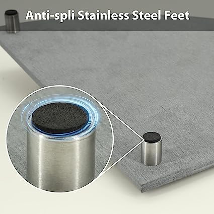 Kitwe حامل حوض كيتوي الزاوي، صينية حوض جافة فورية، منظم حوض المطبخ، حامل إسفنجة من الأرض الدياتومية، رف حجر جاف سريع للمطبخ وزينة الحمام، رمادي - Image 3