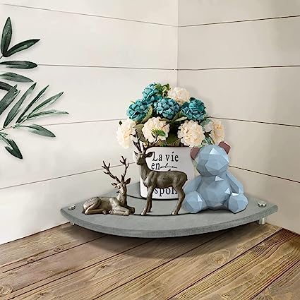 Kitwe حامل حوض كيتوي الزاوي، صينية حوض جافة فورية، منظم حوض المطبخ، حامل إسفنجة من الأرض الدياتومية، رف حجر جاف سريع للمطبخ وزينة الحمام، رمادي - Image 4